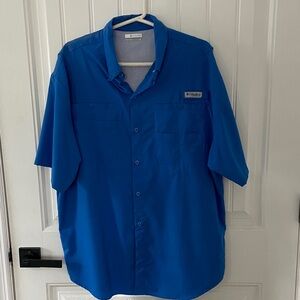 Columbia Men's Vibrant Blue Casual Fishing Shirt L